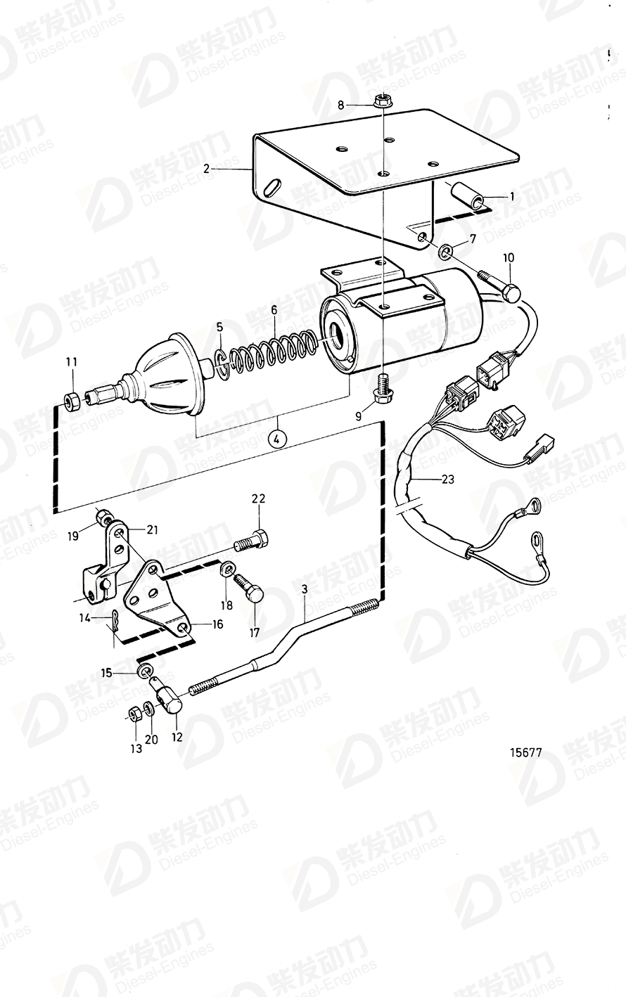 volvo penta Control rod 863450 Drawing volvo penta Control rod 863450 Drawing